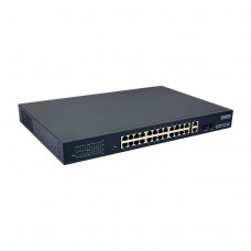 Osnovo SW-62422(400W) PoE коммутатор Fast Ethernet на 24 x RJ45 портов + 2 x GE Combo uplink порта