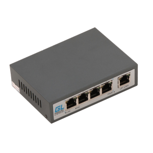 GIGALINK GL-SW-F001-04P Коммутатор  неупр, 4 PoE (802.3af/at) 100Мбит/с, 1 Uplink 100Мбит/с, 60Вт